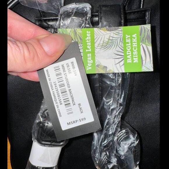 Badgley Mischka Mini Studded Backpack - Picture 3 of 4